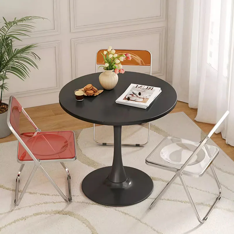 Juego de muebles de centro redondo para restaurante, mesa de diseño minimalista, consola, sillas acrílicas, mesa Basse Funky