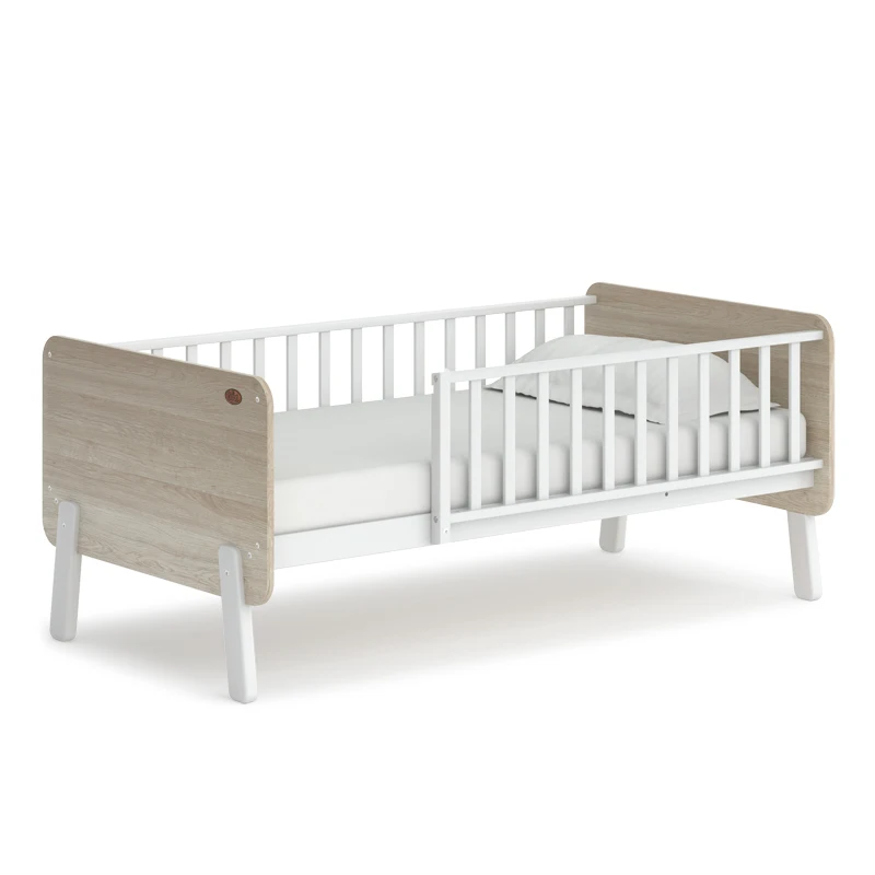 Convertible Small Wooden Durable Kids Toddler Bed Frame High Quality Modern Factory Natural Solid Wood Beside Bed