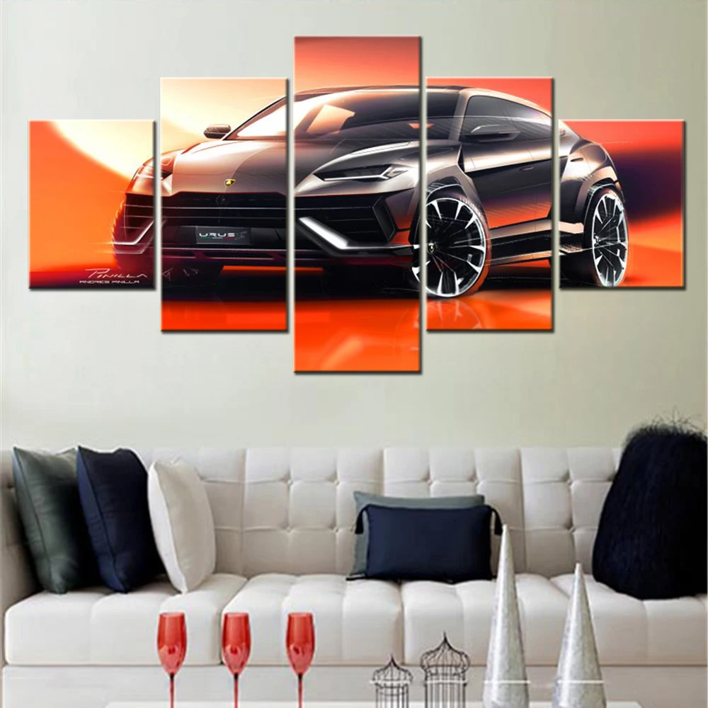 5 لوحات قماش الجدار ملصق فني اللوحة سيارة جي إم سي سييرا 3500 HD دينالي طاقم الكابينة خلفية ديكور المنزل غرفة المعيشة غرفة نوم الصورة #2