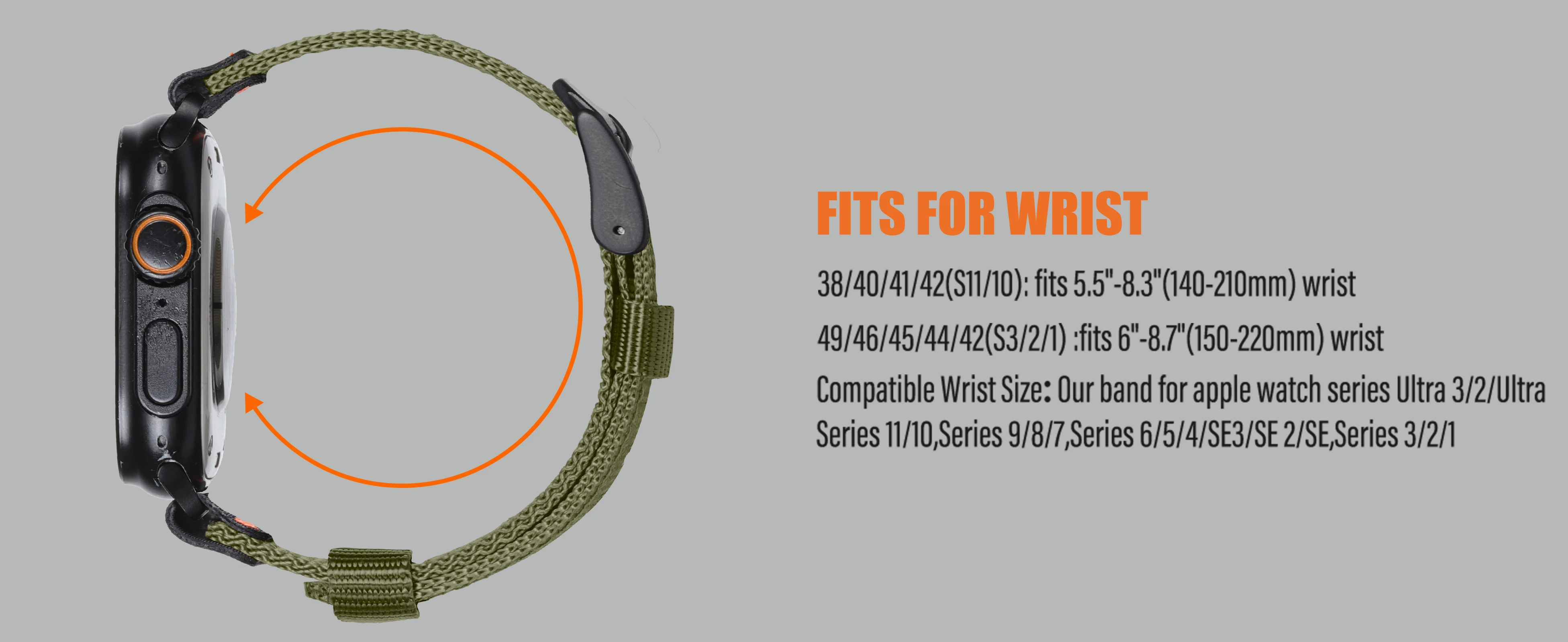Nylon-Sportarmband für Apple Watch Serien 11/10/9/8/7/6/SE/Ultra 3 2 49mm 46mm 45mm 40mm Gürtel Armband Correa IWatch Armband – Detail 7
