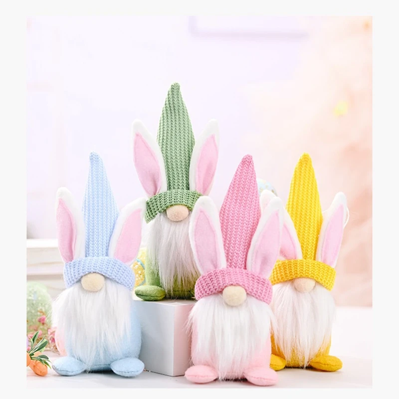 4 PCS Easter Gift Festival Elf Decoration Ornaments Kit Thanksgiving Gift Swedish Dwarf Plush Nisse Tomte Figurine Doll Set Kit