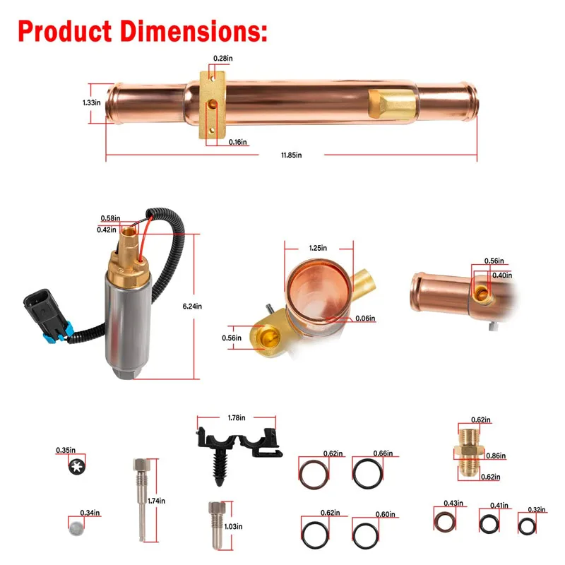 8M0125852 Fuel Pump and Cooler Kit Fit for Mercury MerCruiser Marine V6, V8 EFI Engines - Replacement for 8M0125852 861156A03