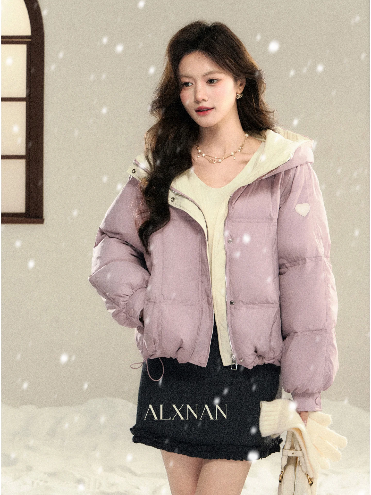 

Женская утепленная куртка South Deer ey Purple Du с капюшоном, на молнии, для повседневной носки, приталенного кроя, с длинными рукавами