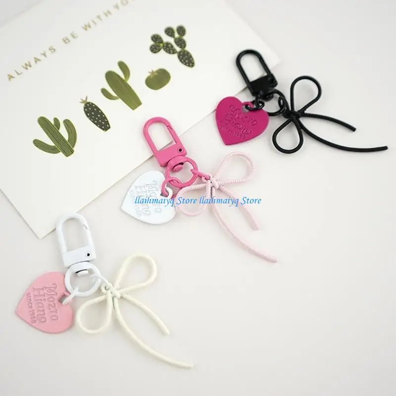 573B Alloy Butterfly Bows Keychain Phone Charm Keyring Bowknot Pendant Gift for Women Who Love Fashionable Accessories