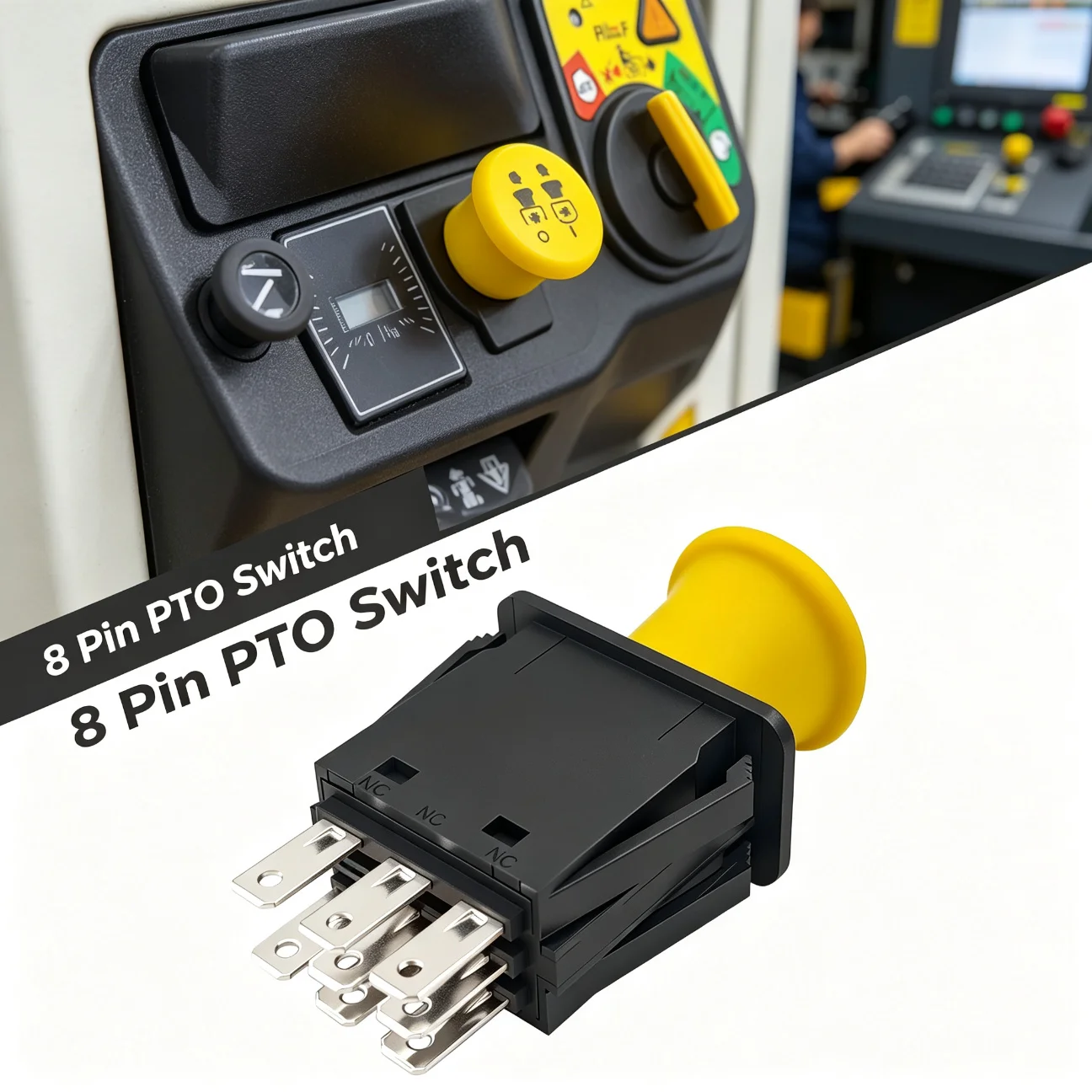 Electronic Push Button Switch 8 Pin 10 AMP PTO Interrupteur Clutch Clutch PTO Switch for Various Models of Lawn Mowers