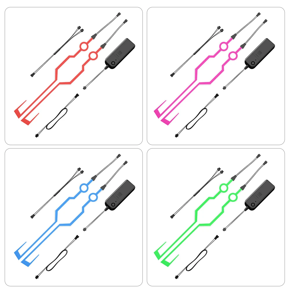 4 in1 casco da moto luci di avvertimento a LED casco da equitazione notturno motore luci di striscia a luce fredda accessori per la guida notturna del motociclo