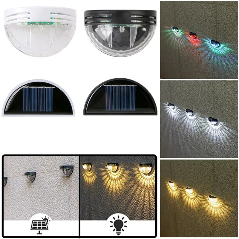 

1 шт. светодиодные солнечные фонари IP66 водонепроницаемый настенный светильник энергосберегающий сотовый чехол полукруглый ночник садовый декор для двора
