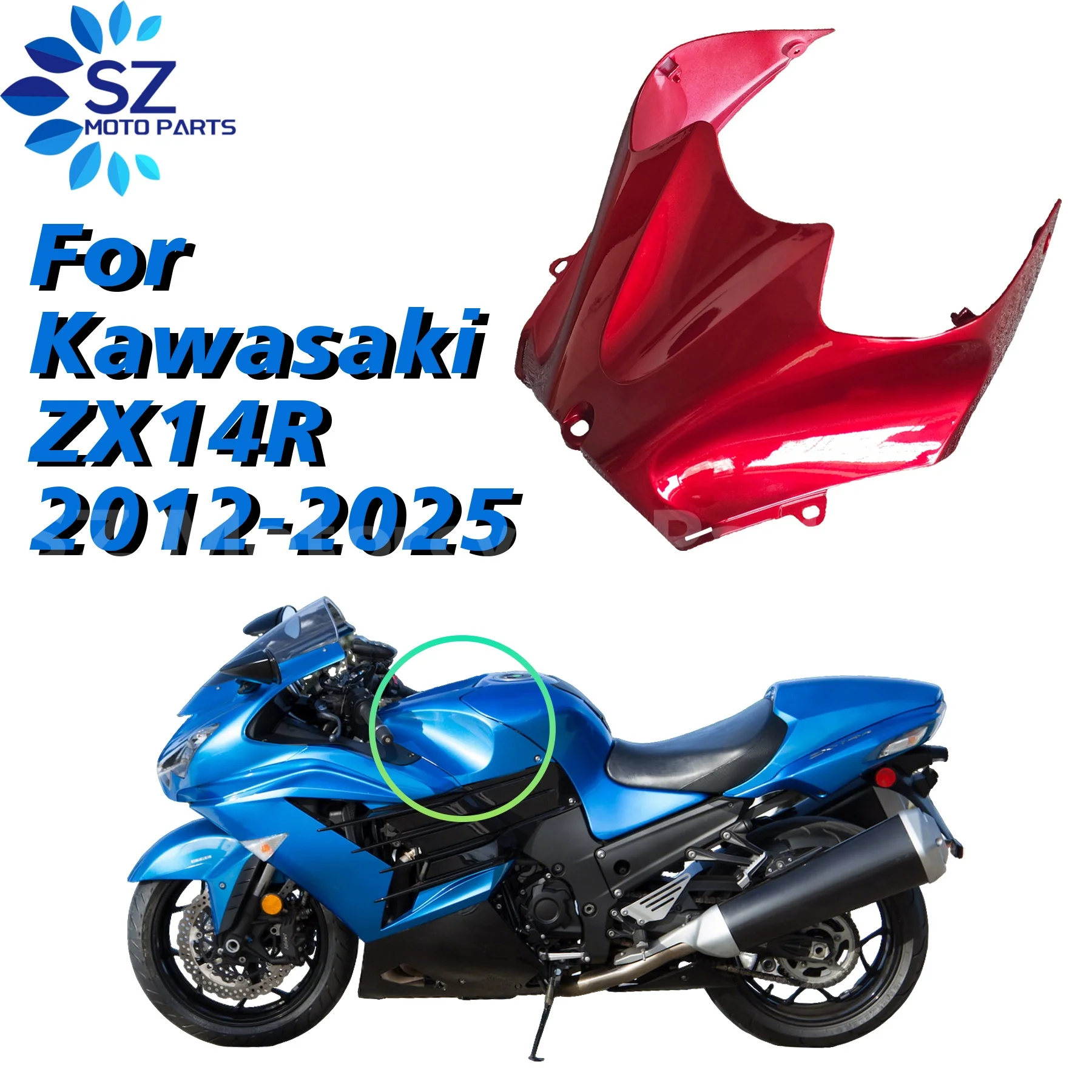 

Защитная крышка топливного бензобака мотоцикла из настоящего углеродного волокна, подходит для KAWASAKI ZX14R ZZR1400 2012-2025