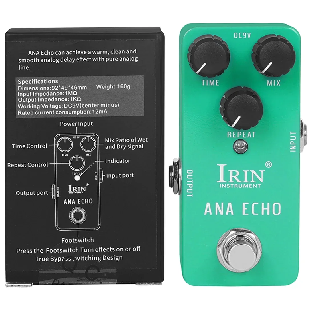 IRIN RS-10 Ana Echo Electric Guitar Effect Pedal Smooth Analog Delay Effects True Bypass Pure Analog Line Pedal Guitarra Parts view 3
