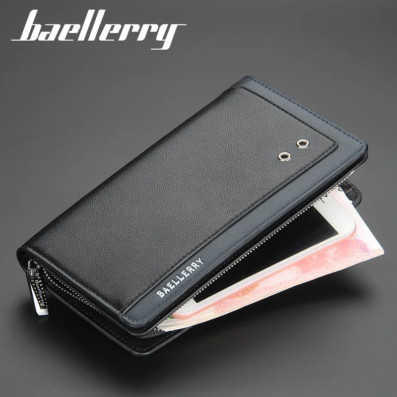 

Baellerry Men's Clutch Bag New European and American Multi-functional Long Wallet Multi-card Zipper Business Pouch