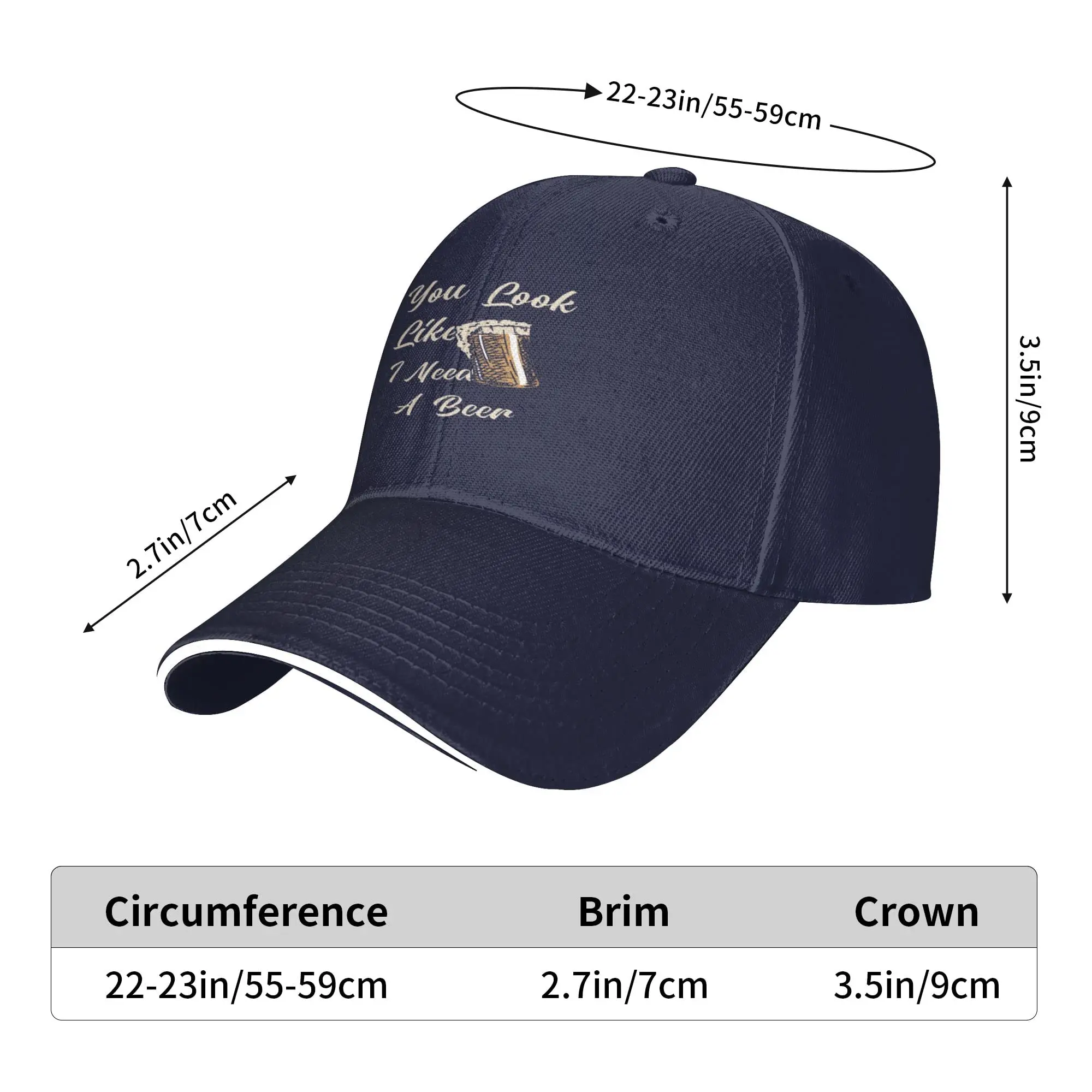 Classic Baseball Cap Adjustable Trucker Hats You Look Like I Need A Beer Hat for Men Women Navy image 6