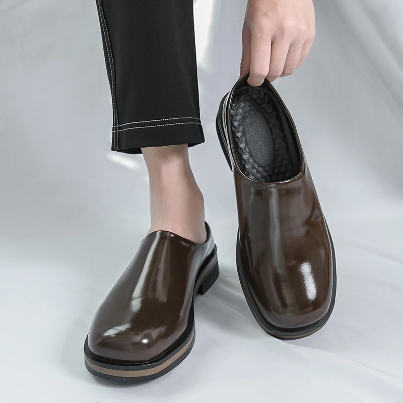 

Casual Men Fashionable Leather Shoes Comfortable Breathable Fashionable Half-heeled Leather Shoes From The United States 38-46