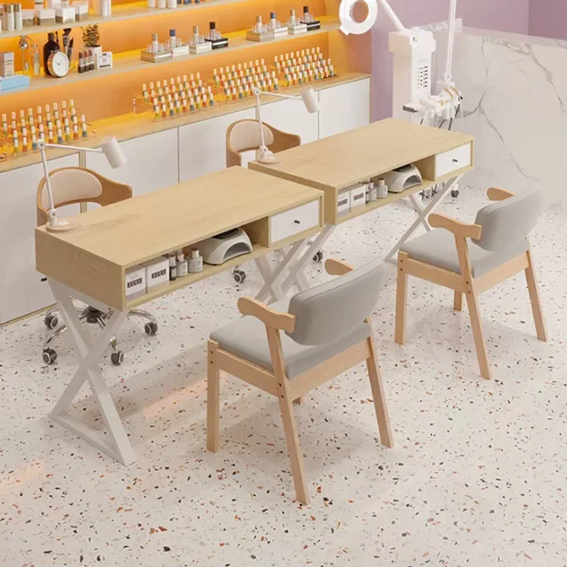 Modern Rustic Manicure Table Eclectic Trendy Minimalist Unique Nail Table With Storage Multifunctional Mesa Manicura Furniture