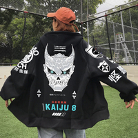 Anime Kaiju No 8 Zipper Hoodie Harajuku Hip Hop Pullover Tops Sweatshirt