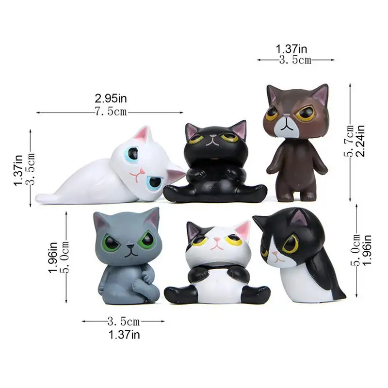 Miniatuur tuin katten vermomming kat ontwerp miniatuur mini kat beeldjes 6 stuks schattige mooie miniatuur katten voor kinderen verjaardag baby