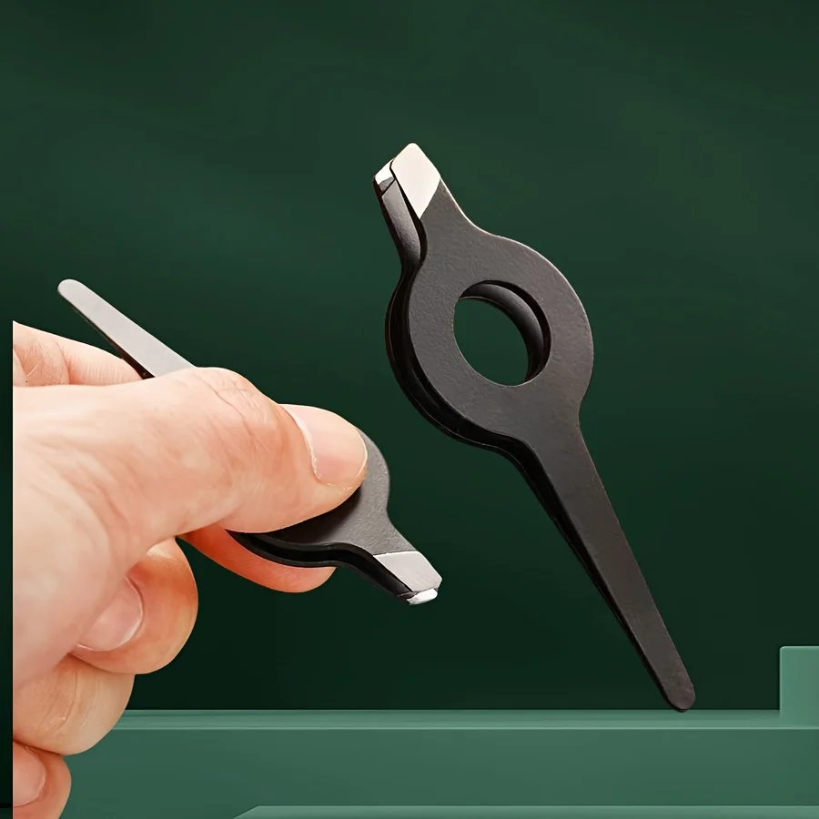 Pinça de ponta inclinada com alça oca, ferramenta de remoção de pelos faciais e sobrancelhas de aço inoxidável, para homens e mulheres, aço inoxidável, 1 peça