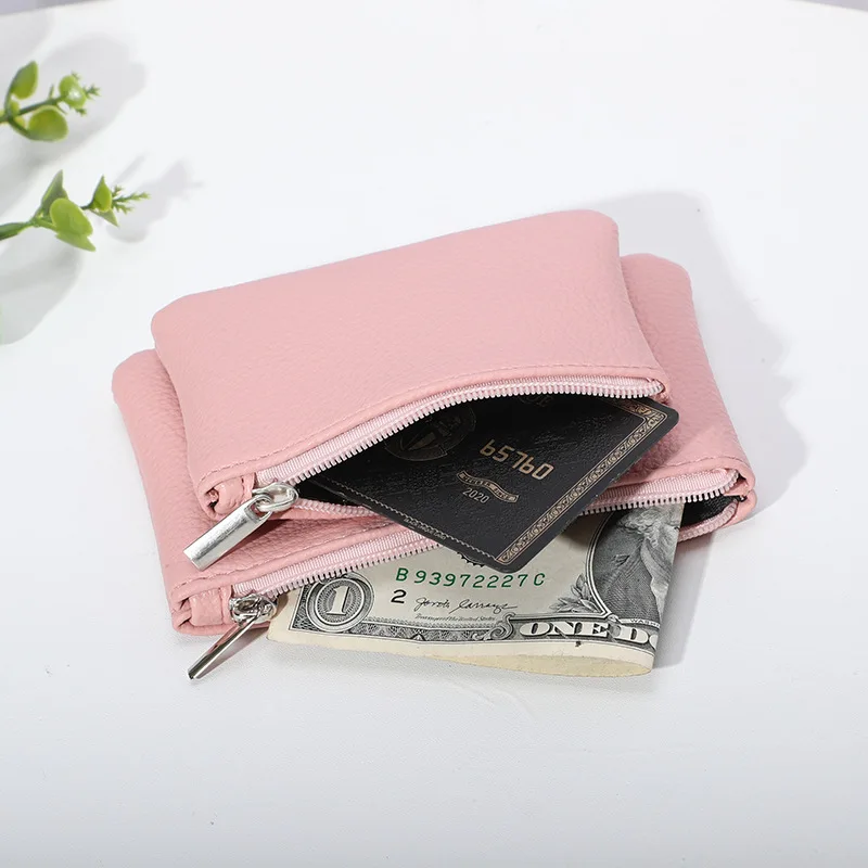 

Fashion New Leather Coin Purses Women's Small Wallet Can Hold Card Keys Portable Double Layer Zero Holders for Gift