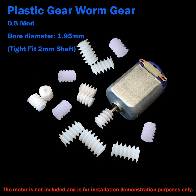 0.5 Module Reduction Gears Dia 6mm L:6/8/10mm Small Motor Plastic Gear Worm Gear Helical Gears Bore 1.95mm Tight Fit 2mm Shaft