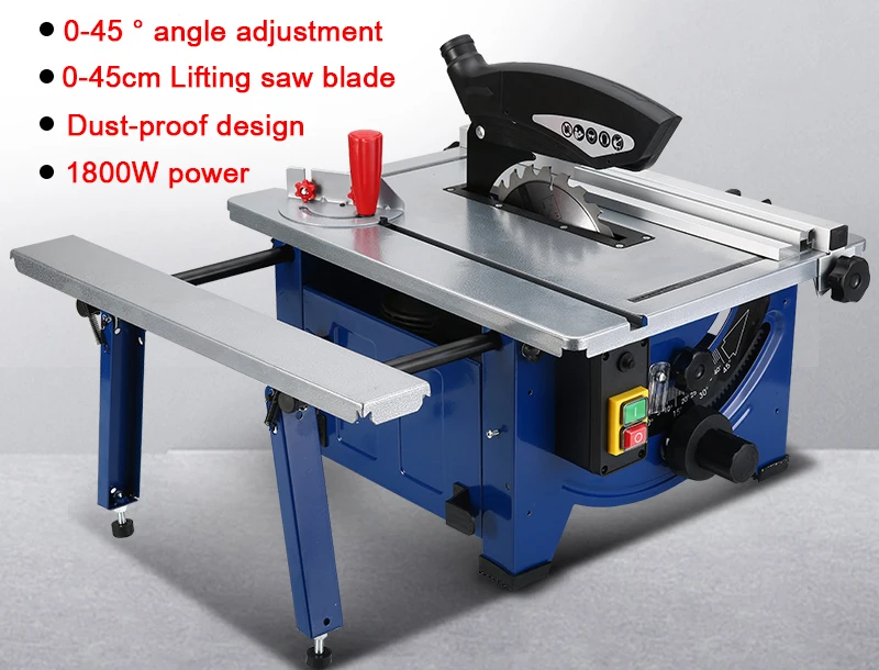 Small Multifunctional Table Saw 1800W Wood/Metal/Plastics sheet Dust-free Cutting Household Electric tools For Woodworking