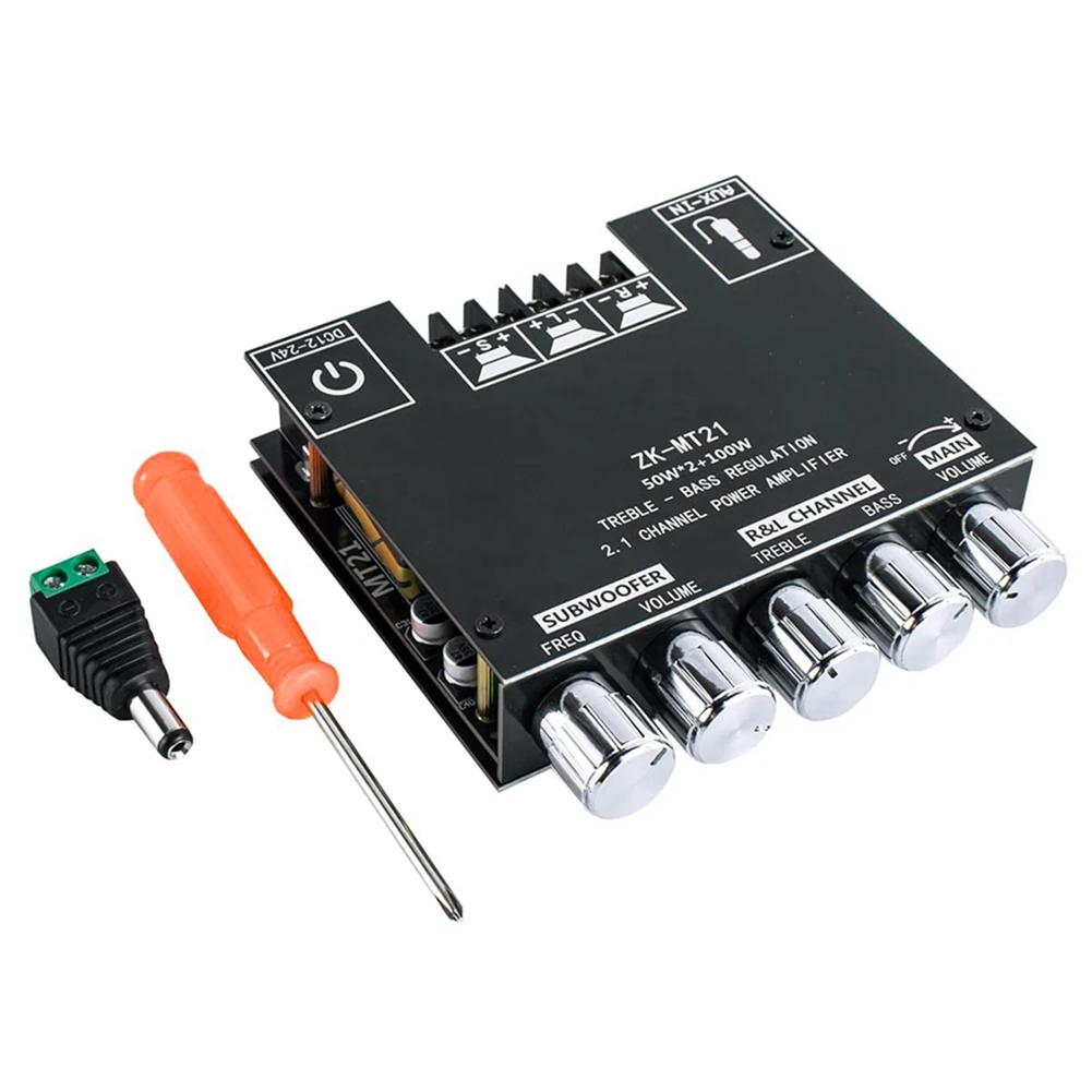 لوحة مضخم الصوت POP-lAudio بلوتوث 50Wx2&100W 2.1 قناة مع ثلاثة أضعاف وتحكم باس لتقوم بها بنفسك مكبر صوت منزلي