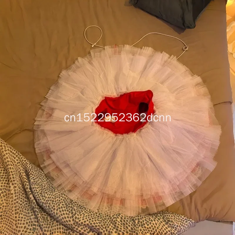 Robe Tutu de Ballet professionnelle rouge pour enfants et adultes, Costume de danse de ballerine classique, plateau de crêpes, robe de soirée pour femmes et filles