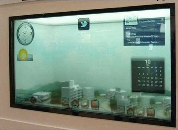 Werbegeräte, transparentes LCD-Display, hochauflösender, transparenter Bildschirm, LCD-Werbedisplay