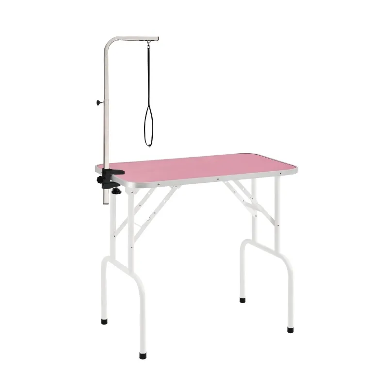 

High Quality Foldable Pet Shower Grooming Table,Non-Slip Dog Drying Countertop with Adjustable Arm & Mesh Tray