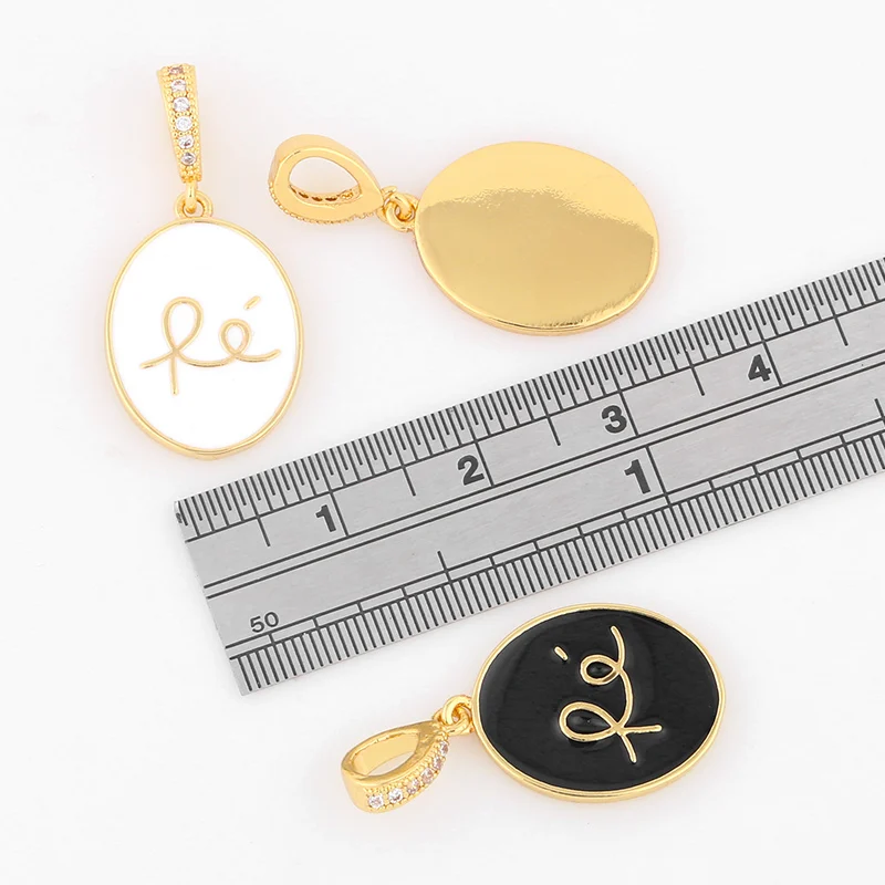 OCESRIO DIY Small Enamel Love FE Oval Pendants For Women Multiple Colour CZ Star Necklace Charm Jewelry Making Supplies pdta058