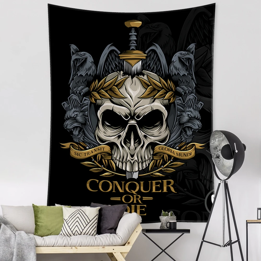 Viking Person Head Tapestry Ancient Psychedelic Witchcraft Mysterious Wall Hanging Bohemian Room Dormitory Decor