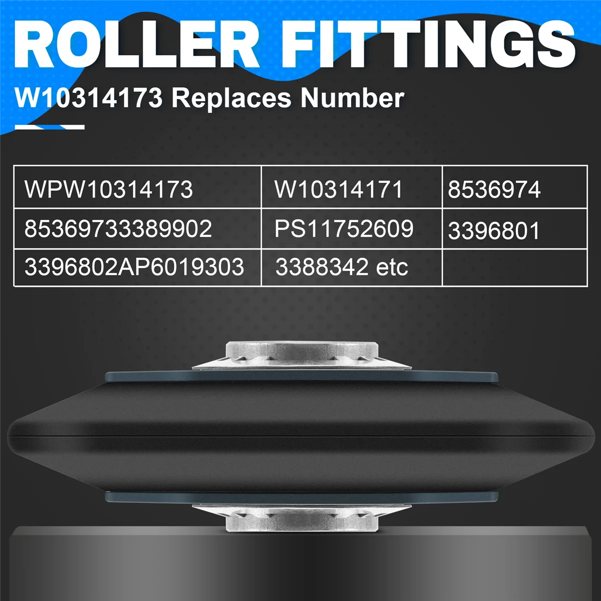 A65T 1-delig Geschikt voor W 10314173   Drogertrommelwiel Geschikt voor W 10314173 8536973 8536974   AP 6019303   PS 11752609