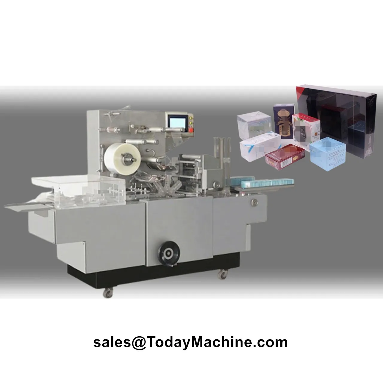 Automatic 3D Perfume Chocolate Soap Box Carton Cellophane Transparent Wrapping Machine