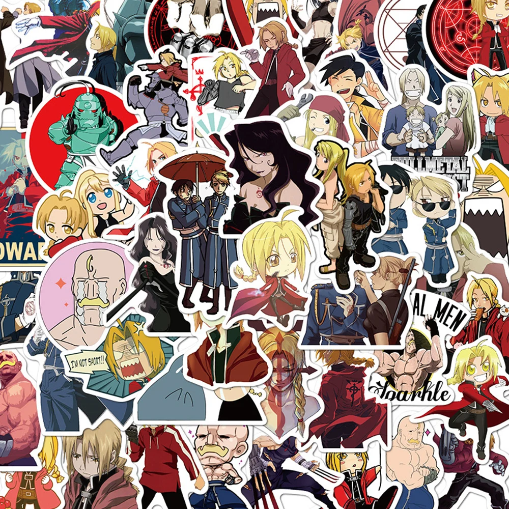 

10/30/50pcs Classic Anime Fullmetal Alchemist Stickers DIY Stationery Laptop Suitcase Helmet Cool Cartoon Graffiti Sticker Decal