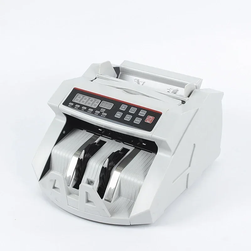 Automatic multi-currency banknote counter (supporting EUR, USD, AUD, and GBP), equipped with an LCD screen.