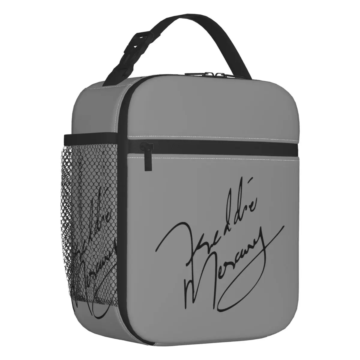 

Custom Freddie Mercury Signature Lunch Bag Women Thermal Cooler Insulated Lunch Boxes for Adult Office