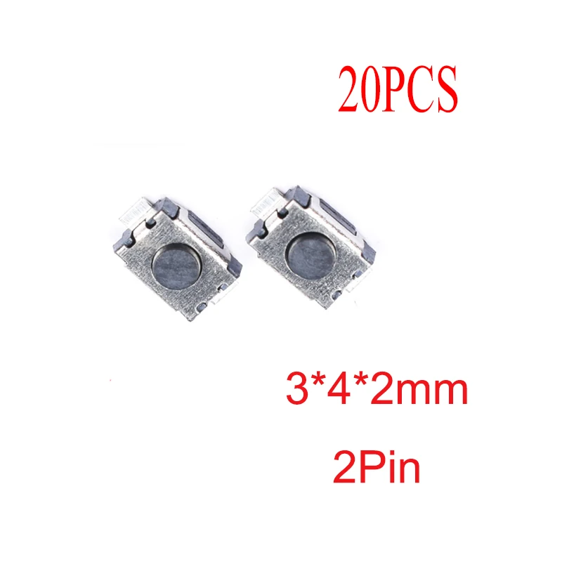 20 piezas SMD de 4 pies, 6x6x3,1mm, 5 pies, Interruptor táctil, botón de silicona, microinterruptor, 6x6x2,5mm, 3x6x4,3mm, 2 pines, 3x6x2,5mm, 4x4*1,5mm