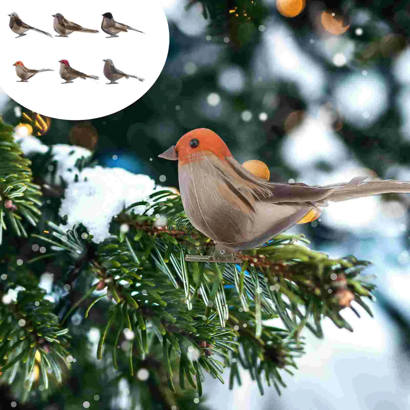 12 Pcs Artificial Sparrow Decor Animal Ornament Bird Adornment Craft Resin Garden