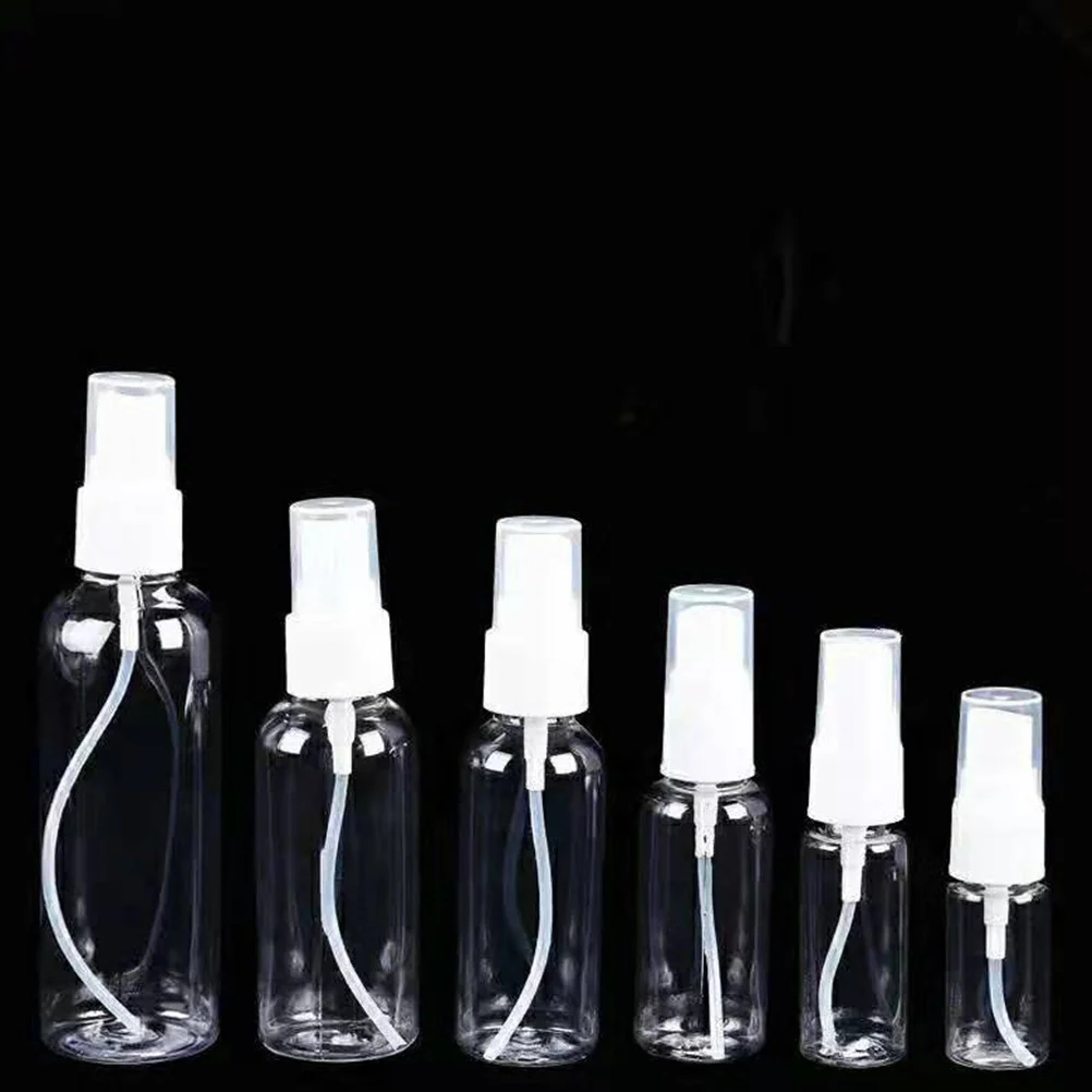 12 個のプラスチックスプレーボトル詰め替え可能耐久性のある旅行用化粧品容器収納ホルダーポータブル香水ディスペンサー