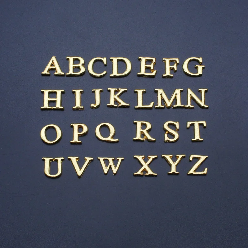 130pcs/lot Mix Alphabet A-Z  26 Letters Floating Charms For Glass Memory Lockets DIY Jewelry