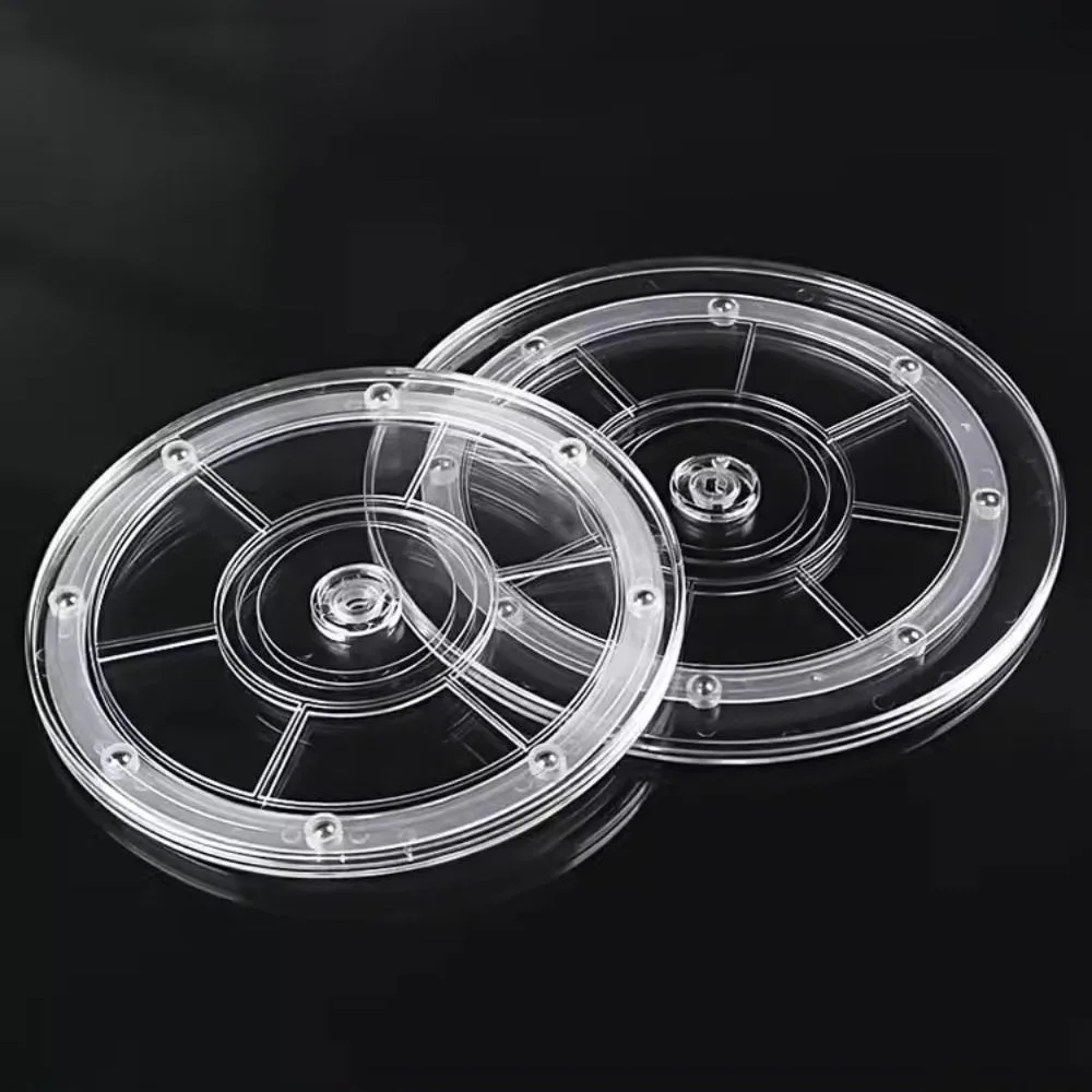 Swivel Plates 360-Degree Acrylic Turntable Transparent Clear Rotating Display Stand Round Plastic 360-Degree Rotary Table TV