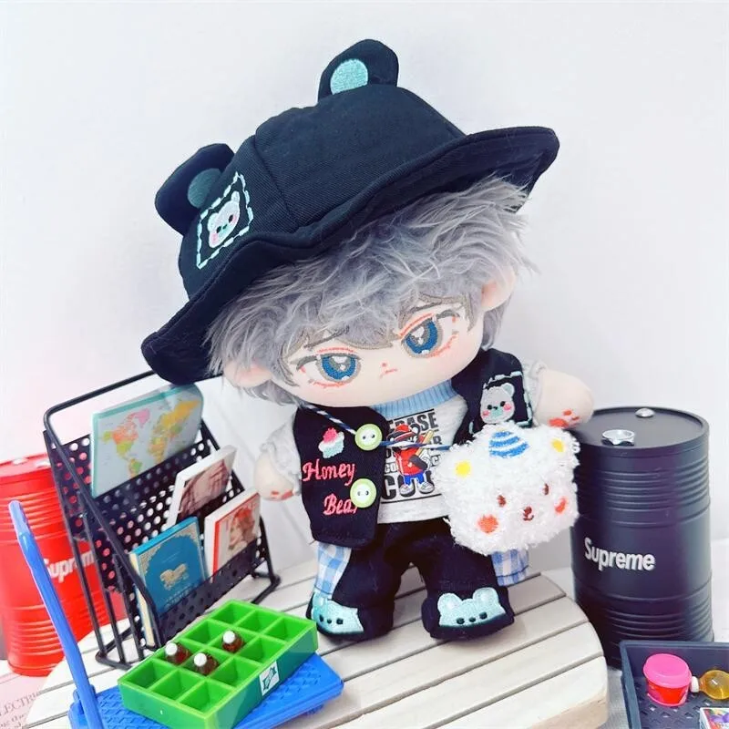 Kawaii Cool Boy 6Pcs Suit Plush Doll Cute Stuffed Plushies Idol Doll DIY Clothes Accessory Cartoon Soft Kids Toys for Girls Fans