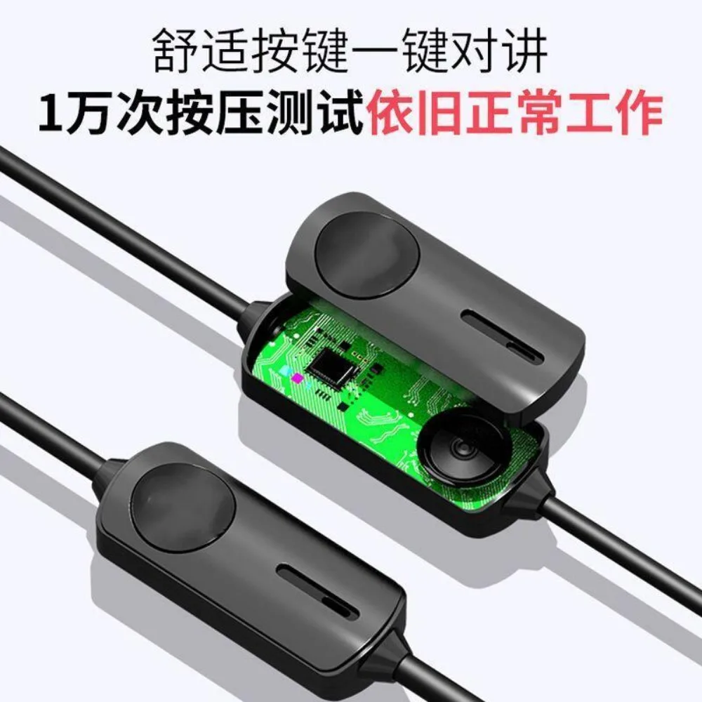 K Head Walkie Talkie Earpiece Universal 2 Pin PTT Mic for Kenwood Baofeng Quansheng