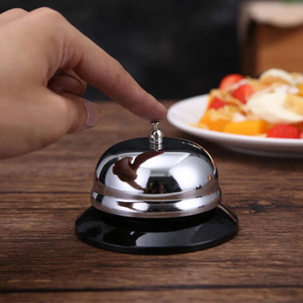 2Pcs Sturdy Metal Dinner Bell for Restaurants Hotels Bars Pantry Reception Areas Elderly Assistance Pet Training Games