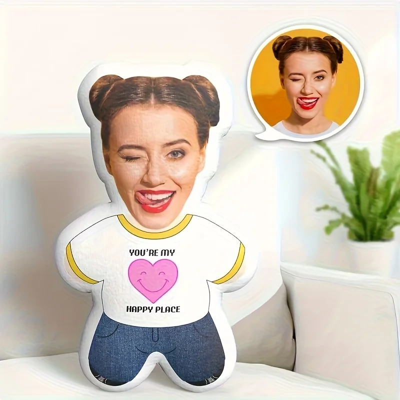 New 1 fun creative humanoid hug pillow, cute and interesting design, commemorative gifts for family, friends and loved ones