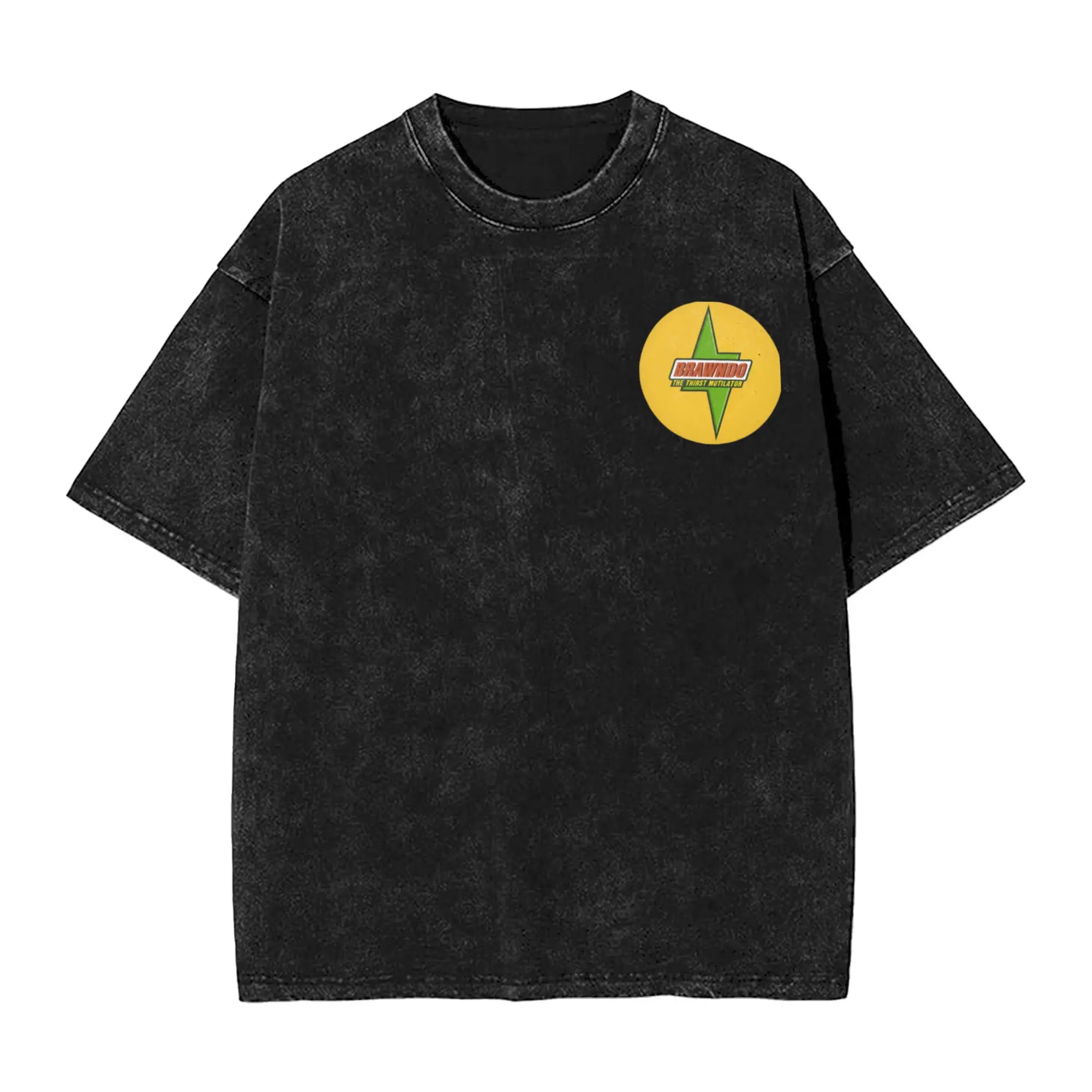 

Washed T Shirts Brawndo The Thirst Mutilator Vintage T-Shirt Idiocracy Streetwear Graphic Printed Tops Tee Shirt for Men Women