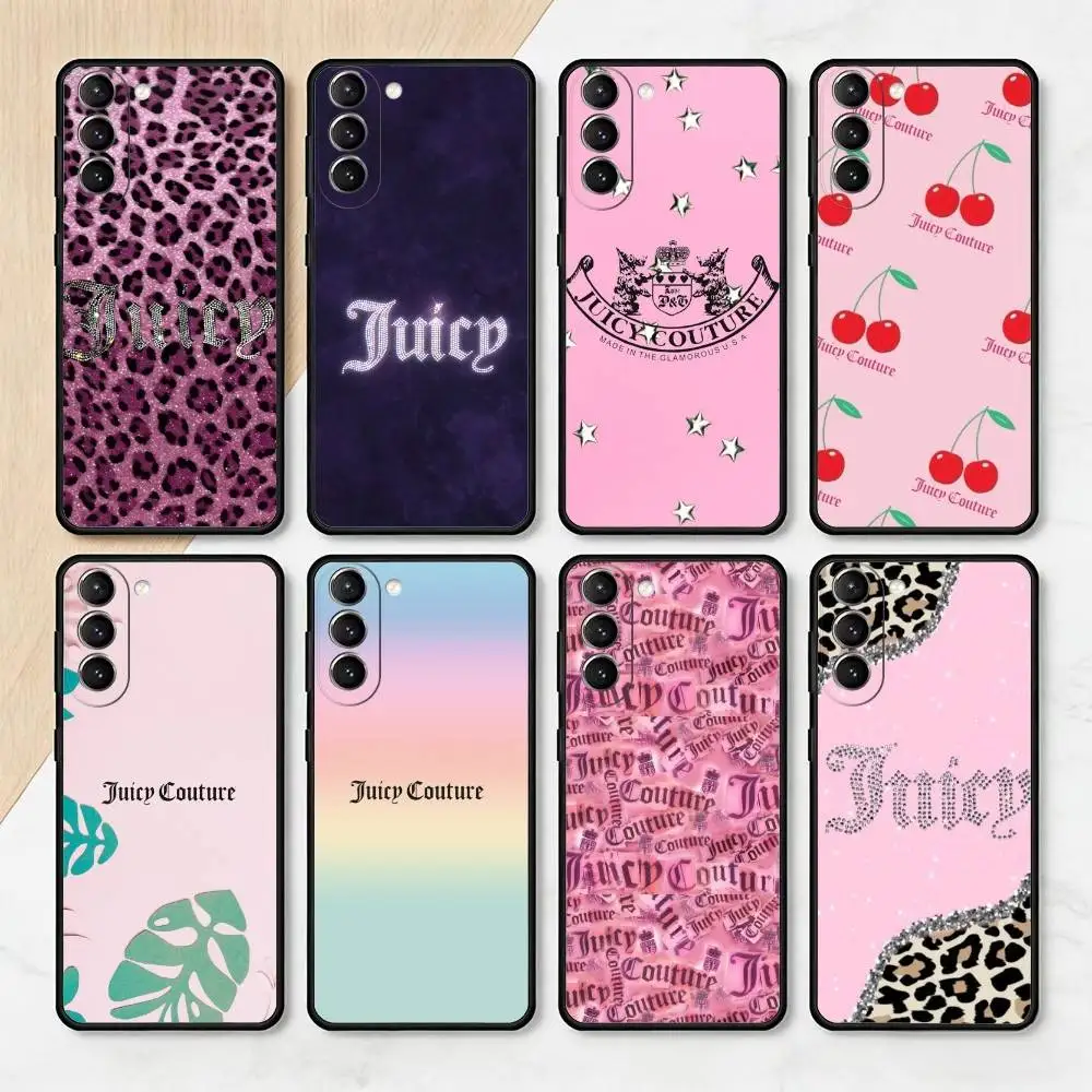 

J-Juicys C-Coutures Pink Phone Case For Samsung S25,24,23,22,30,21,10,9,Ultra,Plus,Lite,FE,4,5 G Soft Black Case