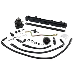 Fuel Rail Fits with Pressure Regulator FPR Gauge Hose Line for Honda Civic D15 D16 D17 Oil fittings fuel gauge