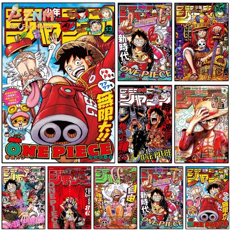 One Piece Weekly Shonen Jump Magazine Cover Canvas Wall Art Unframed Canvas Painting Home Bedroom Living Room Decor Anime Poster