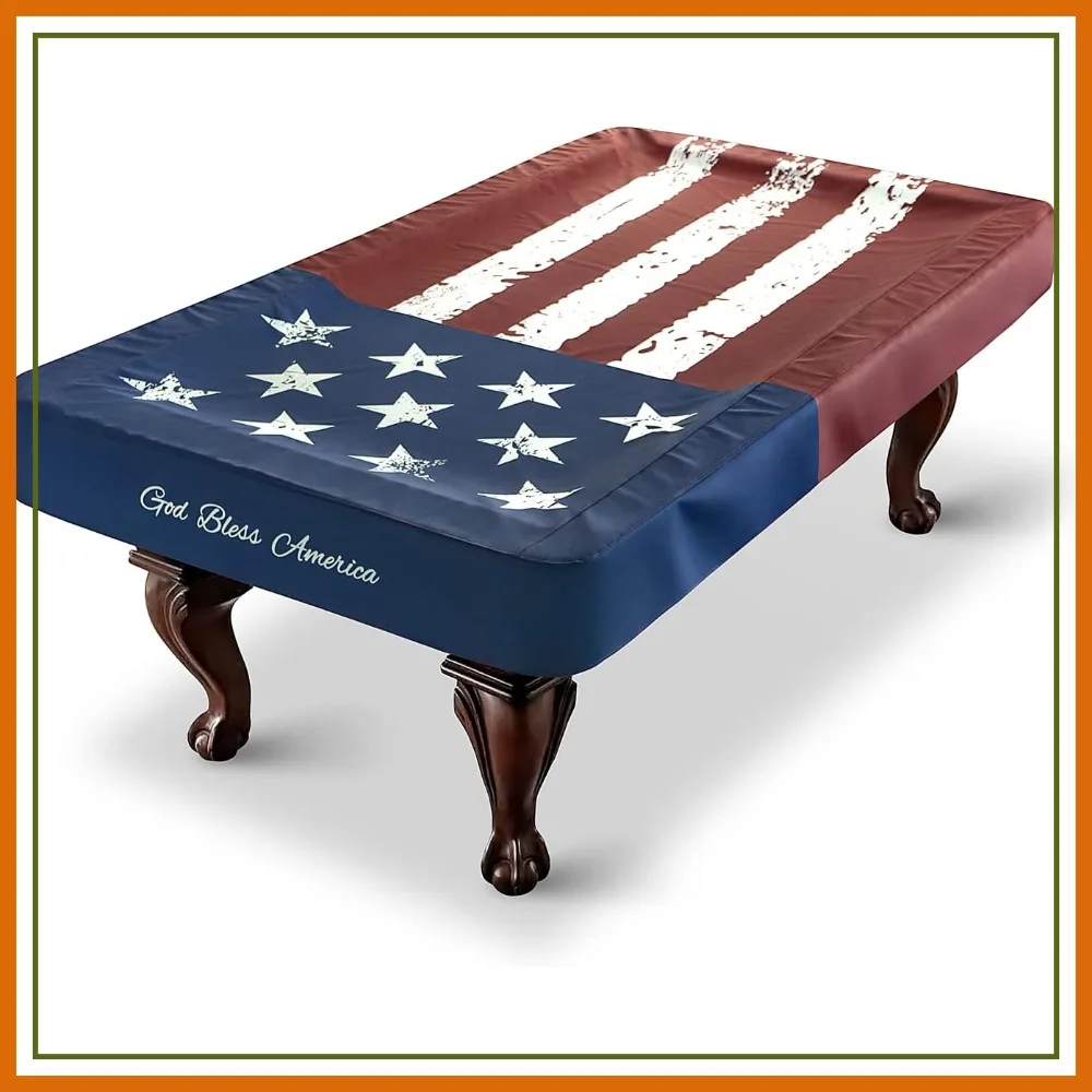 

Waterproof Heavy Leatherette Pool Table Cover, 7/8/9 Feet Fitted Billiard Cover for Outdoor/Indoor Protection, Red & Blue