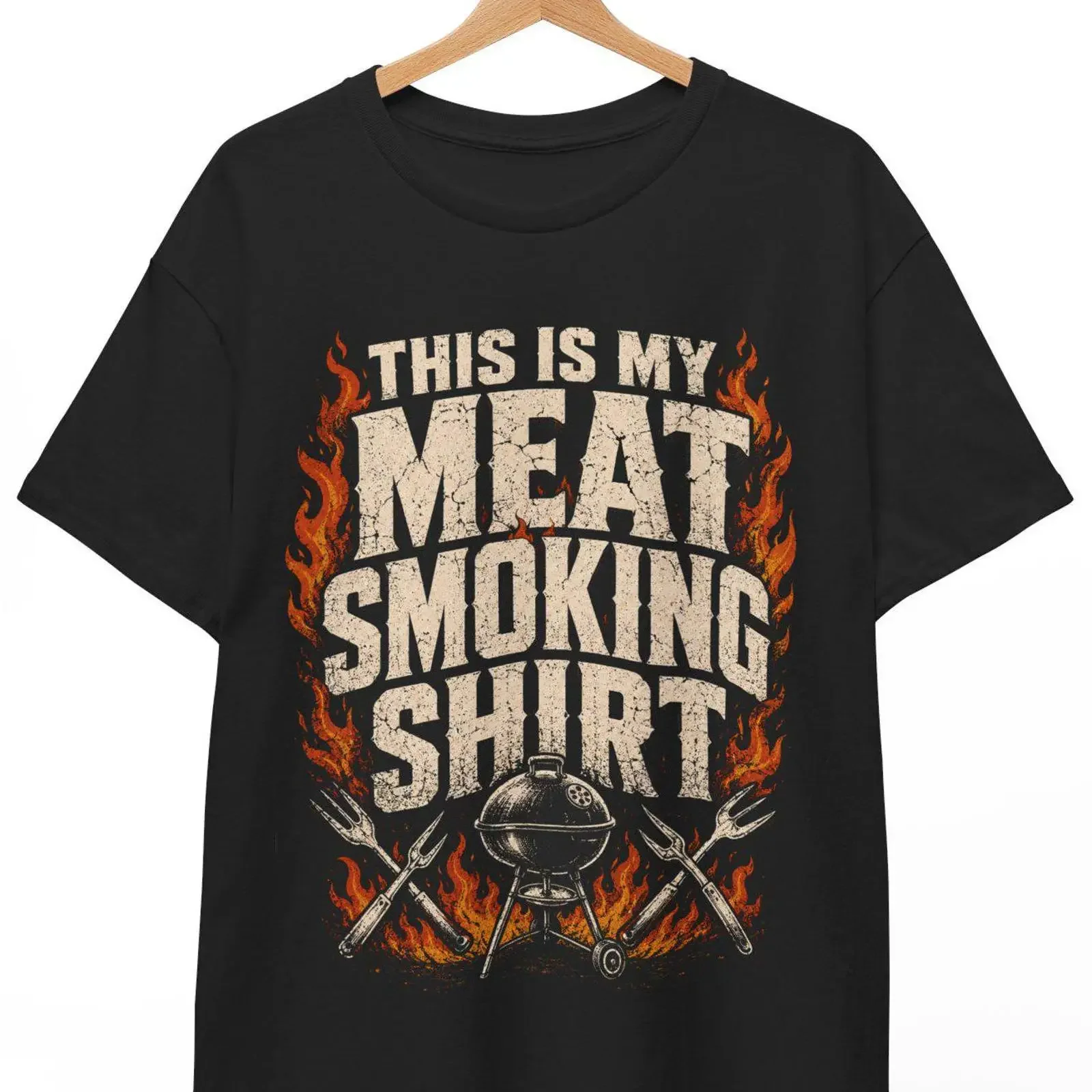 This Is My Meat Smoking T Shirt Funny BBQ Pitmaster Grilling Smoker for Men Dad vintage Washed streetwear homme fashion
