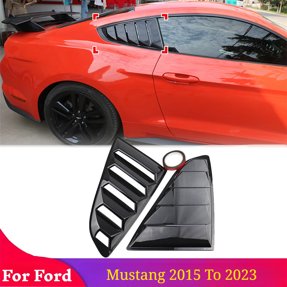 

Car Panel Side Air Vent Cover For Ford Mustang 2015 2016 2017 2018 2019-2023 Rear Quarter Window Louvers Scoops Spoiler Splitter